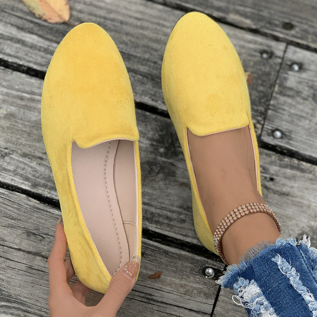 Sherna | Scarpe Slip-On a Punta con Suola Morbida per Donne in Colore Unito