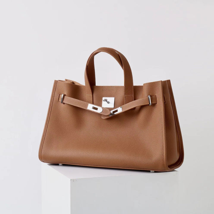 BEVERLEY™ - Borsa a Spalla in Vera Pelle di Mucca di Grande Capacità per Lavoro e Viaggi