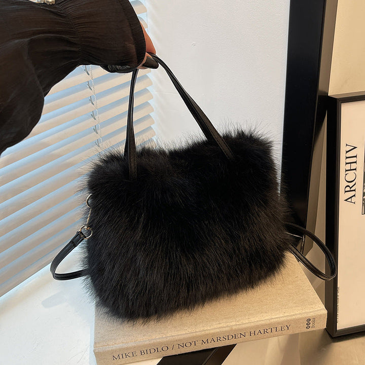 Christy | Borsa in Pelliccia Sintetica con Manico e Tracolla