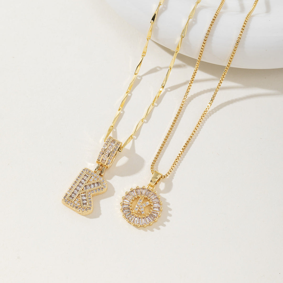 AISHA™ - Elegante Collana con Pendenti a Lettera Iniziale in 2 Pezzi