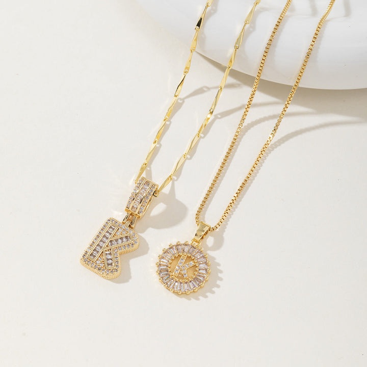 AISHA™ - Elegante Collana con Pendenti a Lettera Iniziale in 2 Pezzi