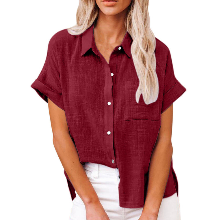 AUDRINE™ – Blusa Button-Up Casual e Confortevole