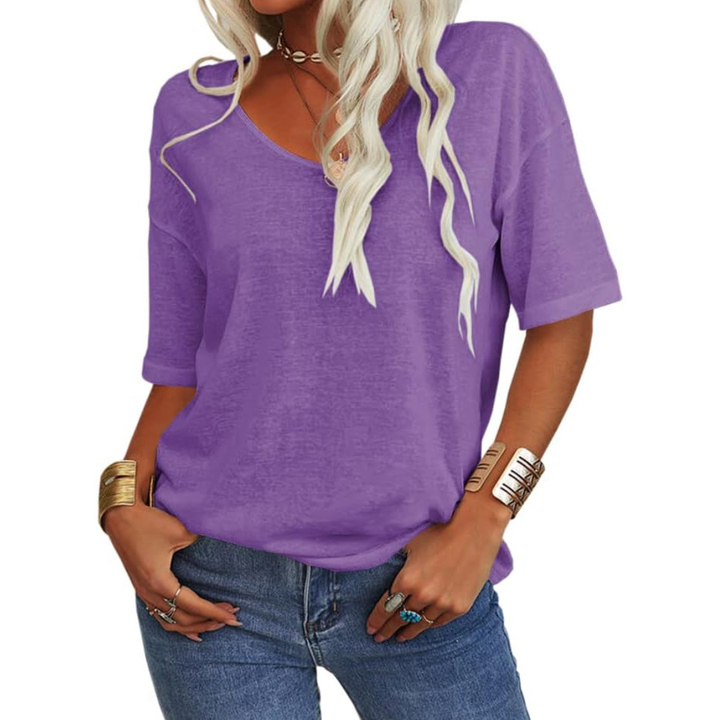 KATIE™ – T-Shirt Essenziale Relaxed con Scollatura a V