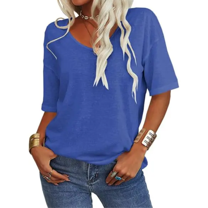 KATIE™ – T-Shirt Essenziale Relaxed con Scollatura a V