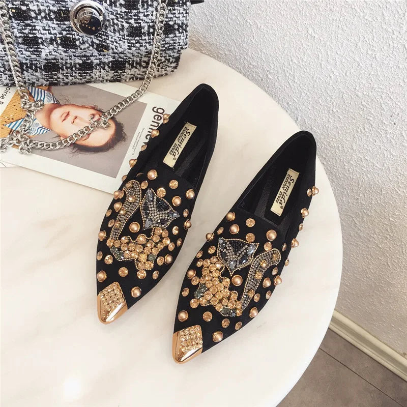 Semida | Scarpe con Cristalli e Dettaglio Volpe