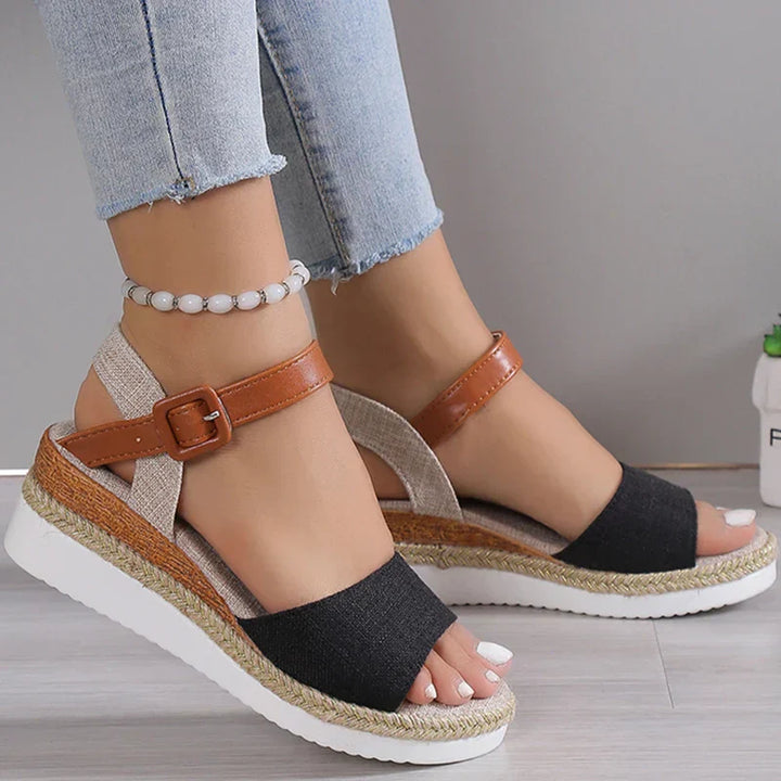 CHARLENE™ – Sandali con Tacco Comodo in Stile Rilassato