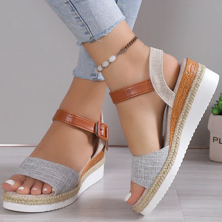 CHARLENE™ – Sandali con Tacco Comodo in Stile Rilassato