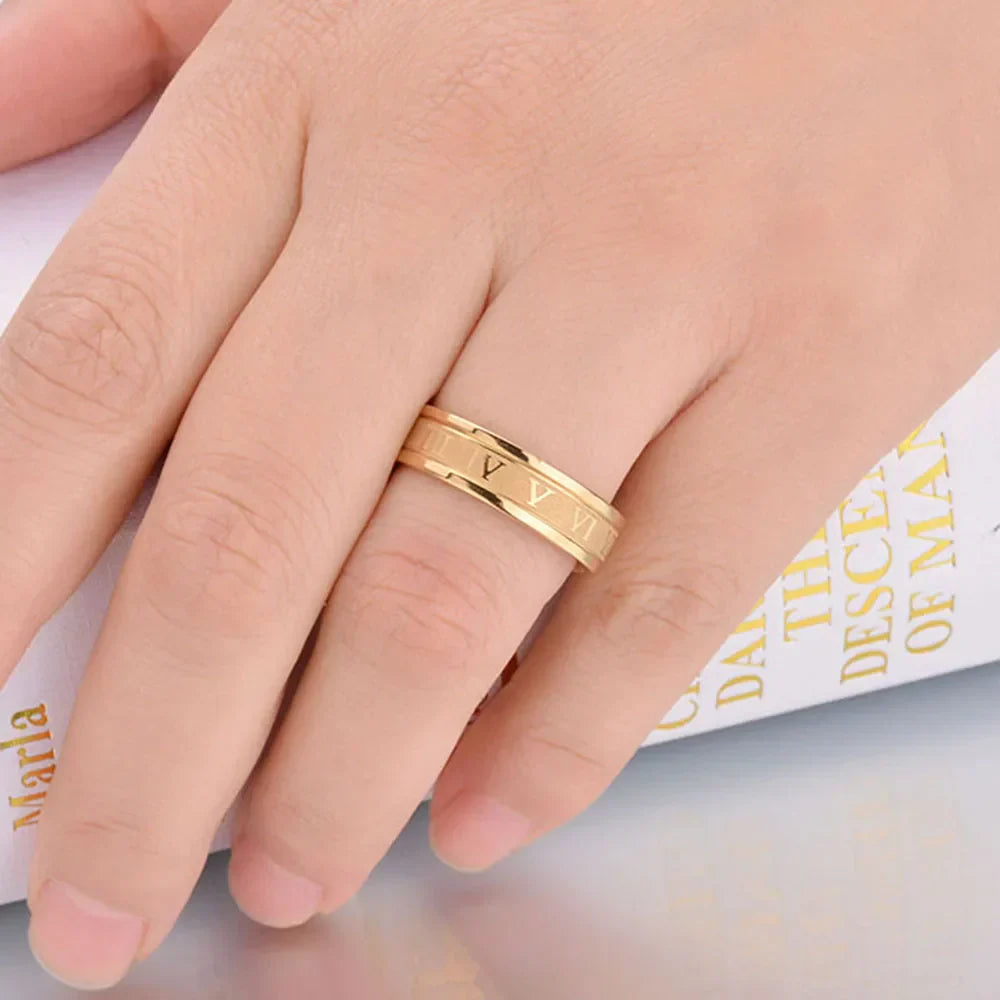 NOELLE™ – Anello Moderno con Numeri Romani