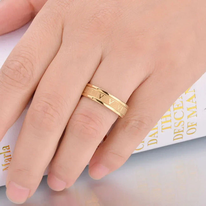NOELLE™ – Anello Moderno con Numeri Romani