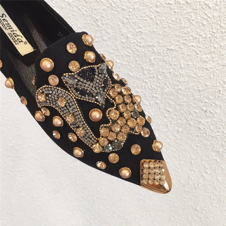 Semida | Scarpe con Cristalli e Dettaglio Volpe