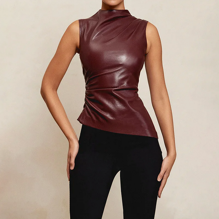 SERAN™ | Top in Faux Leather Elegante