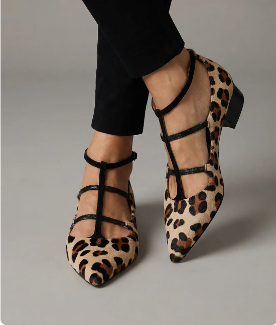 Bridget | Tacchi a Balletto con Cinturini Leopardo