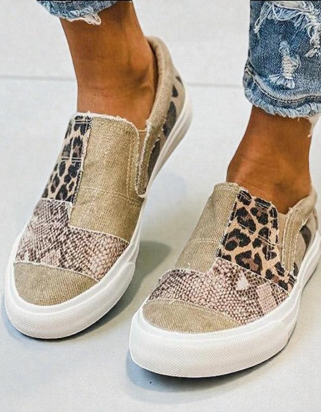 Quinny  | Scarpe in Tela con Stampa Leopardo Casual