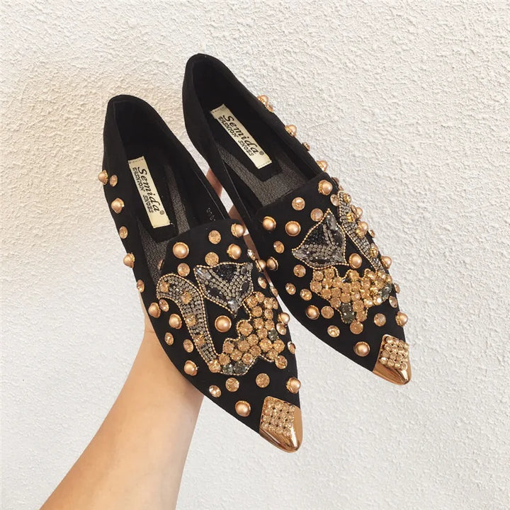 Semida | Scarpe con Cristalli e Dettaglio Volpe