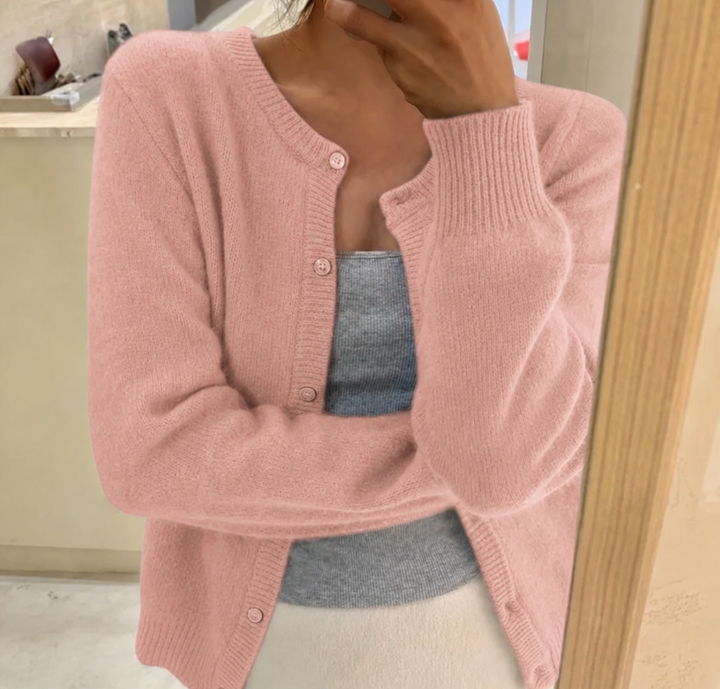 Carmela | Cardigan in Maglia con Collo Rotondo e Bottoni