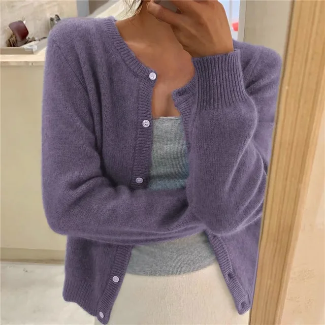 Carmela | Cardigan in Maglia con Collo Rotondo e Bottoni