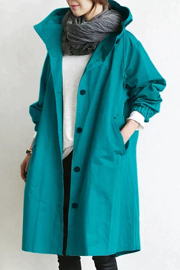 Elizabeth Manteau de Pluie Femme – Imperméable Urbain avec Capuche Oversize Respirante