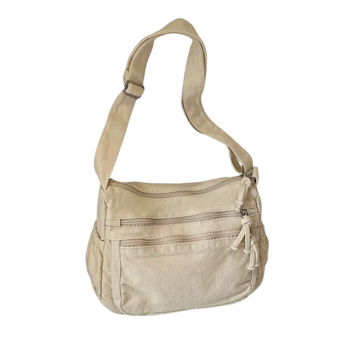 FRANKIE™ – Borsa a Tracolla in Tela Retro con Multi Tasche