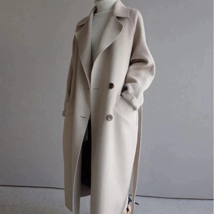 Isabelle Femme Manteau Long en Laine – Élégant & Confortable Manteau d’Hiver Intemporel