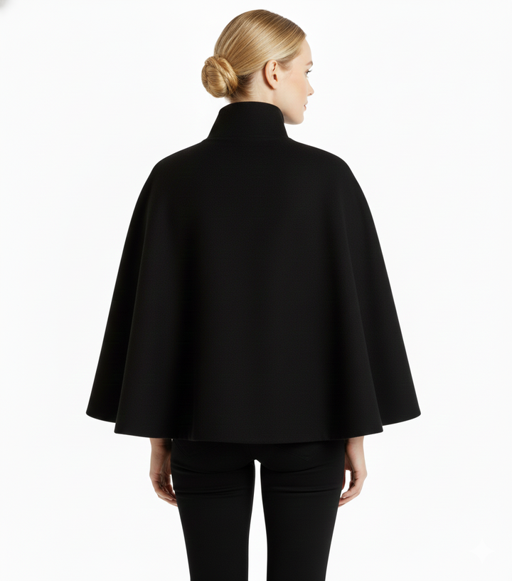 Ivanna Manteau Laine Femme – Col Haut Élégant avec Ceinture Amovible & Coupe Décontractée