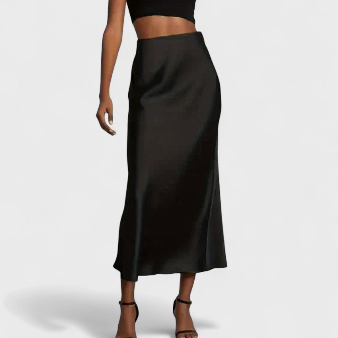 Sasha - Gonna Midi in Raso a Vita Alta da Donna