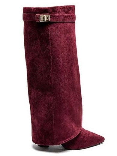 RAVEN™ - Stivali in Suede Borgogna