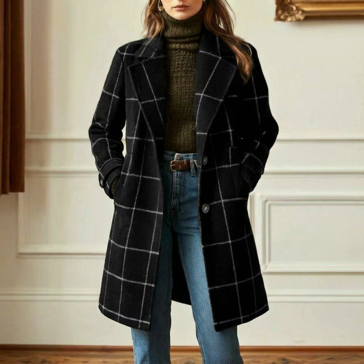 Cambridge – Elegante Cappotto in Lana a Quadri per Donne