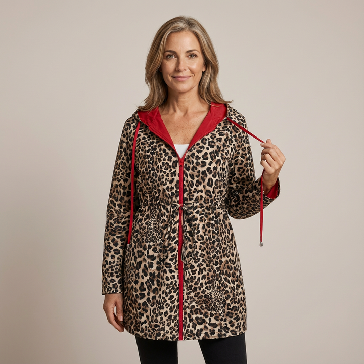 SOPHIA - Cappotto Reversibile con Stampa Leopardata