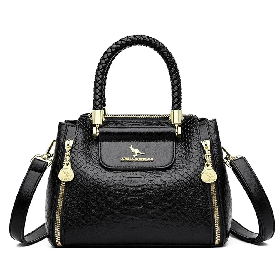 Adriana | Borsa Luxury in Ecopelle con Manico Intrecciato