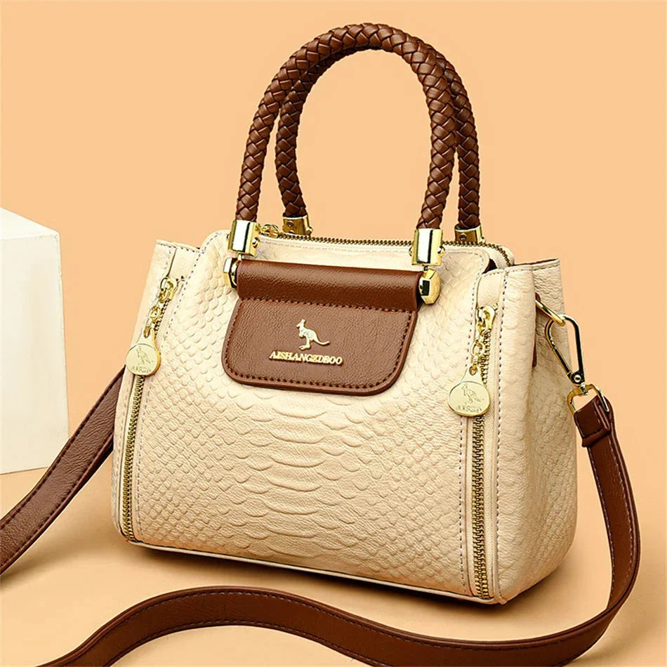 Adriana | Borsa Luxury in Ecopelle con Manico Intrecciato