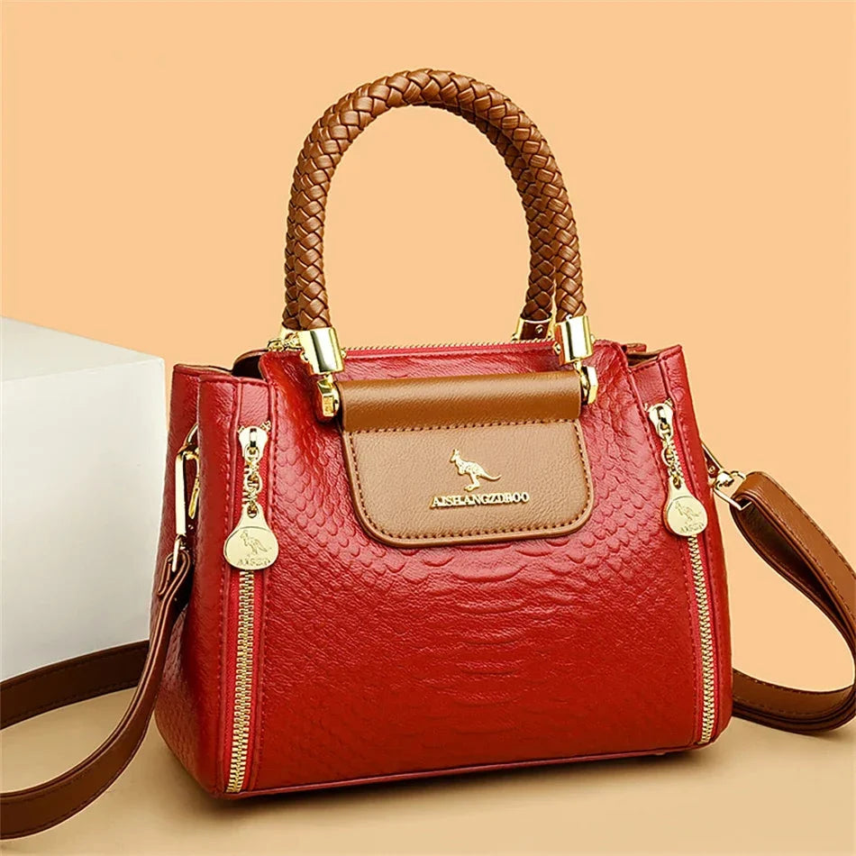 Adriana | Borsa Luxury in Ecopelle con Manico Intrecciato