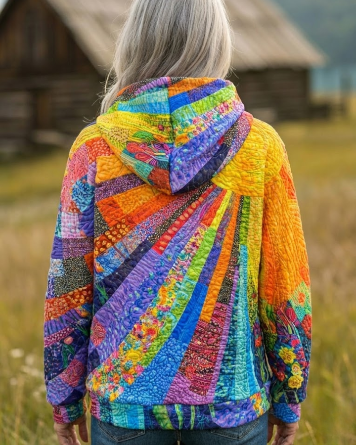 Laura™ - Felpa Bohemien Multicolore in Patchwork