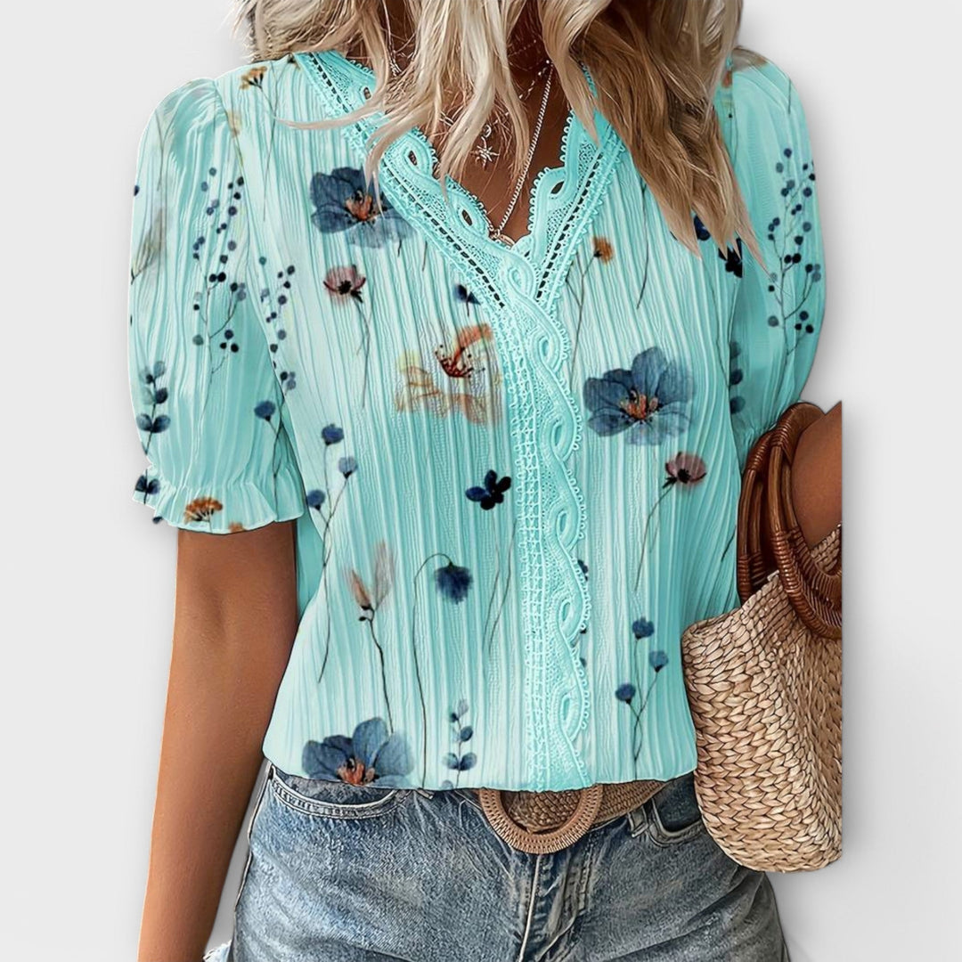 Emily - Blusa alla Moda con Collo Punta