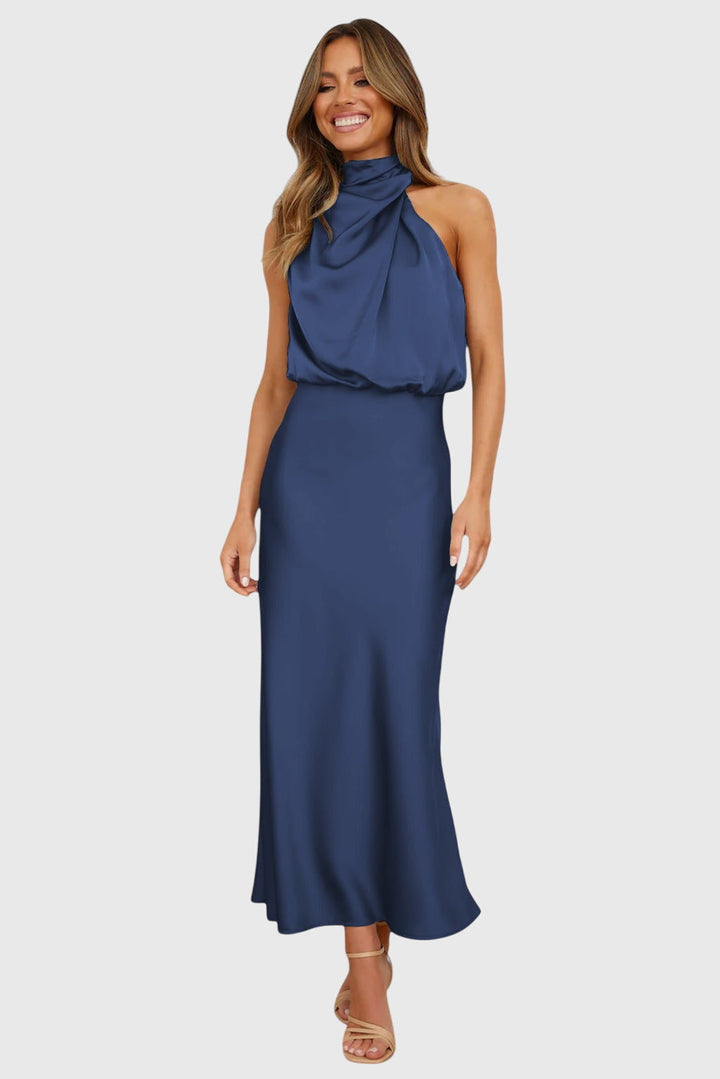 AVA | ABITO HALTER IN SATIN GLAMOUROSO