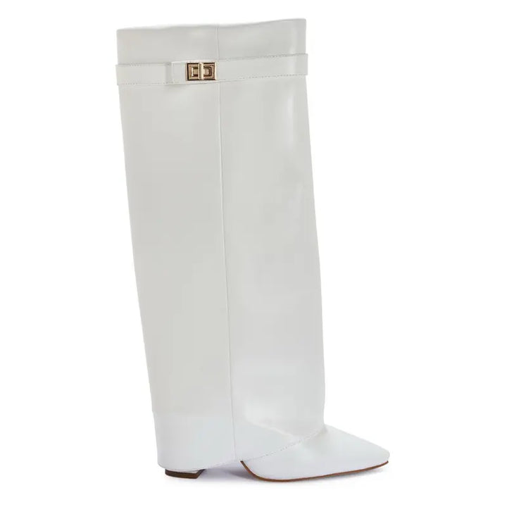 SARAH™ - Stivali con tacco in suede da 4 pollici con fibbia per donne, scarpe eleganti per camminare