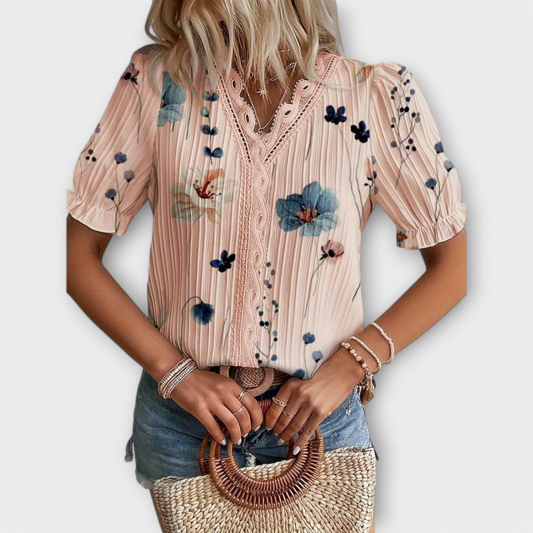 Emily - Blusa alla Moda con Collo Punta