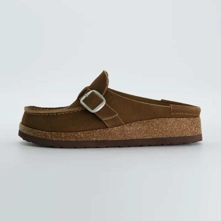 ELIZABETH™ - Zoccoli in Suede con Sottopiede in Sughero per Donna, Casual, Comodi, Slip-On