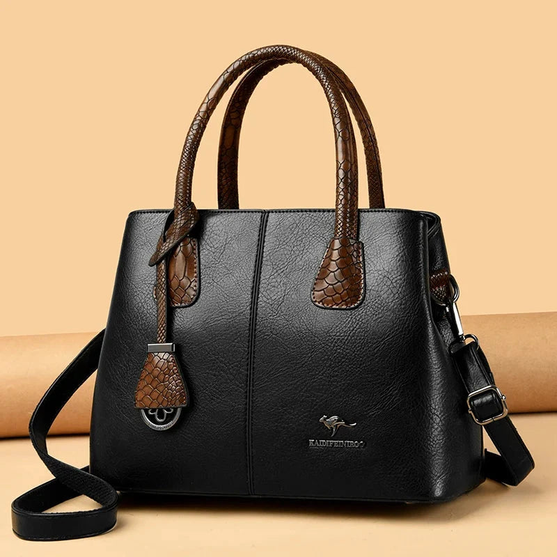 Donatella | Borsa a Mano in Ecopelle con Manici Intrecciati