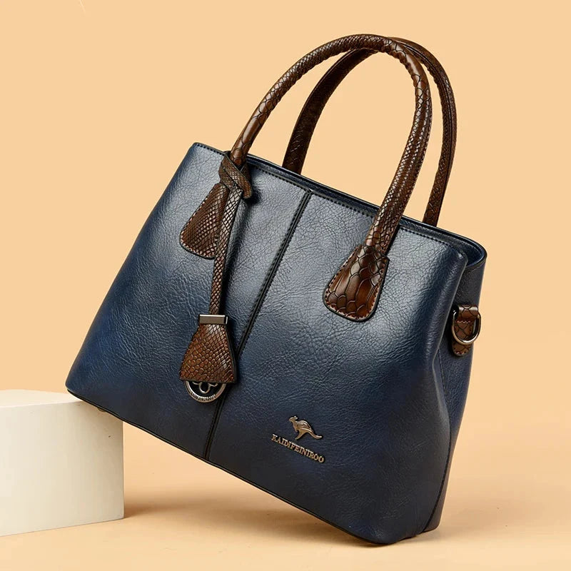 Donatella | Borsa a Mano in Ecopelle con Manici Intrecciati