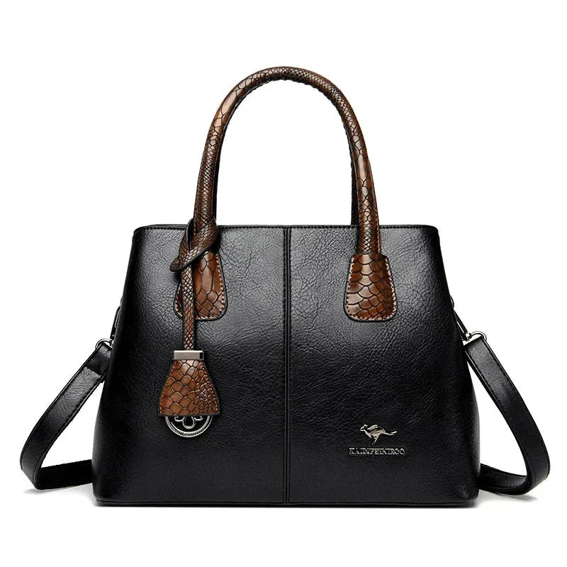 Donatella | Borsa a Mano in Ecopelle con Manici Intrecciati