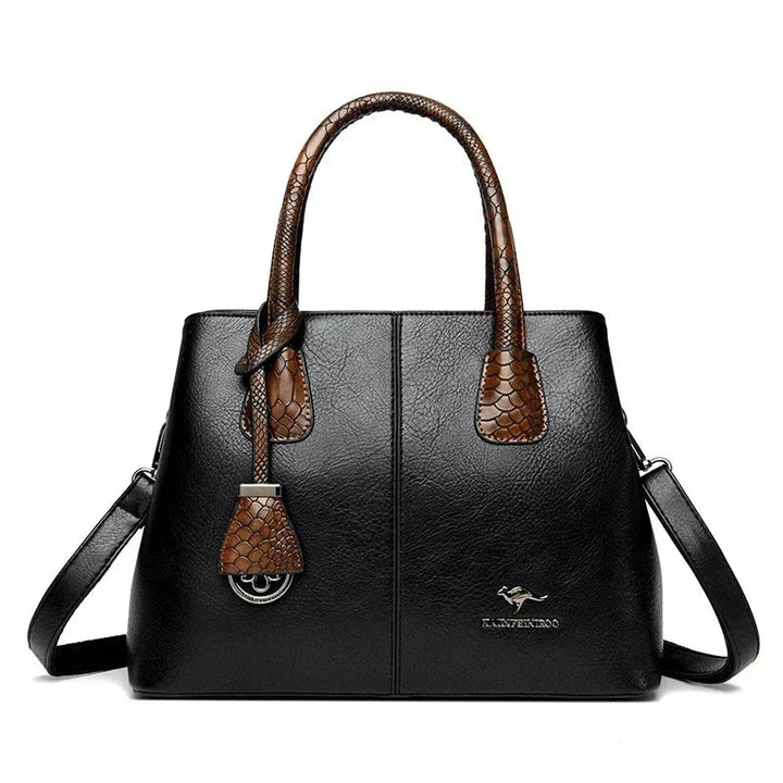 Donatella | Borsa a Mano in Ecopelle con Manici Intrecciati