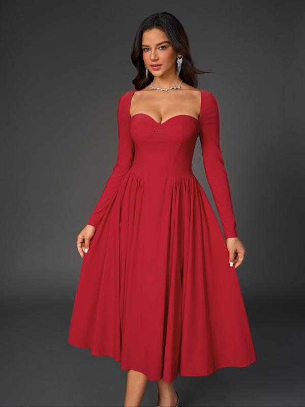 HOLLY™ - Abito A-Line Elegante con Rouches e Scollo a Cuore per Feste