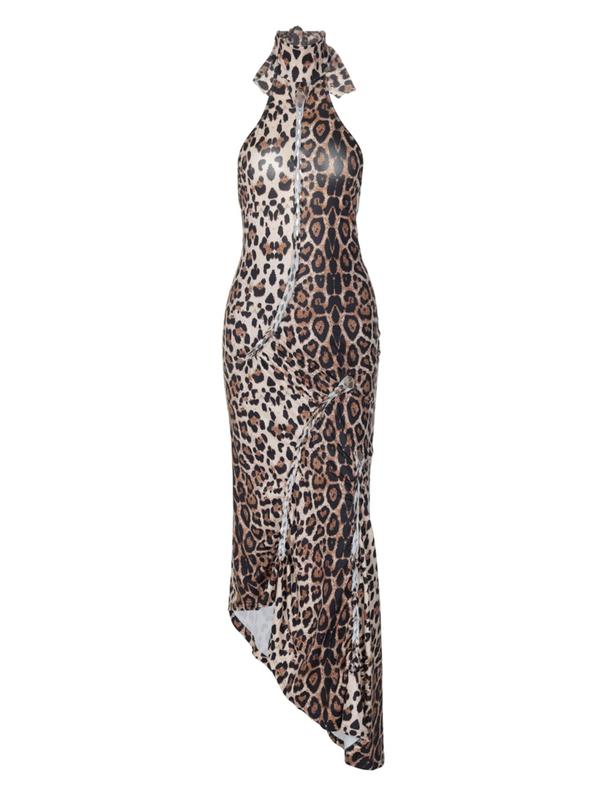 ELIZABETH™ - Vestito attillato leopardato senza schiena per feste