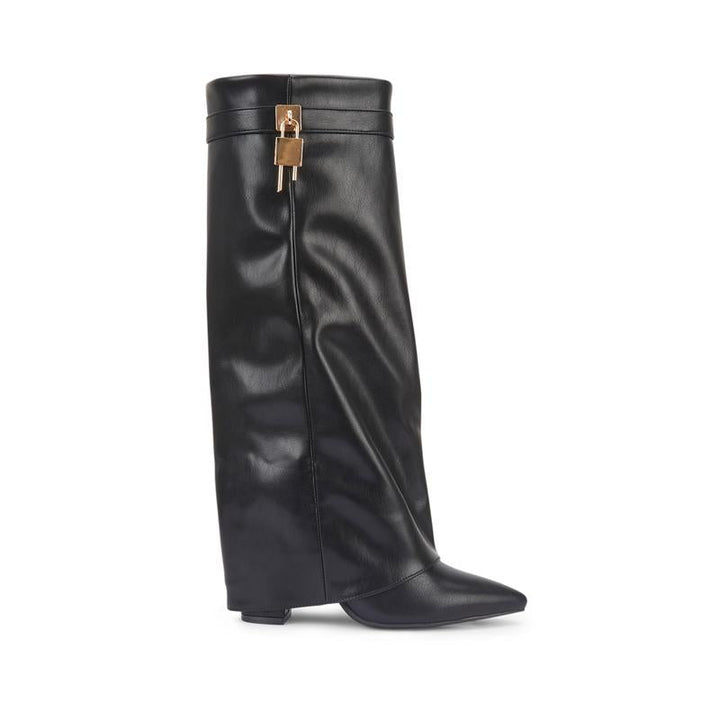 SARAH™ - Stivali con tacco in suede da 4 pollici con fibbia per donne, scarpe eleganti per camminare