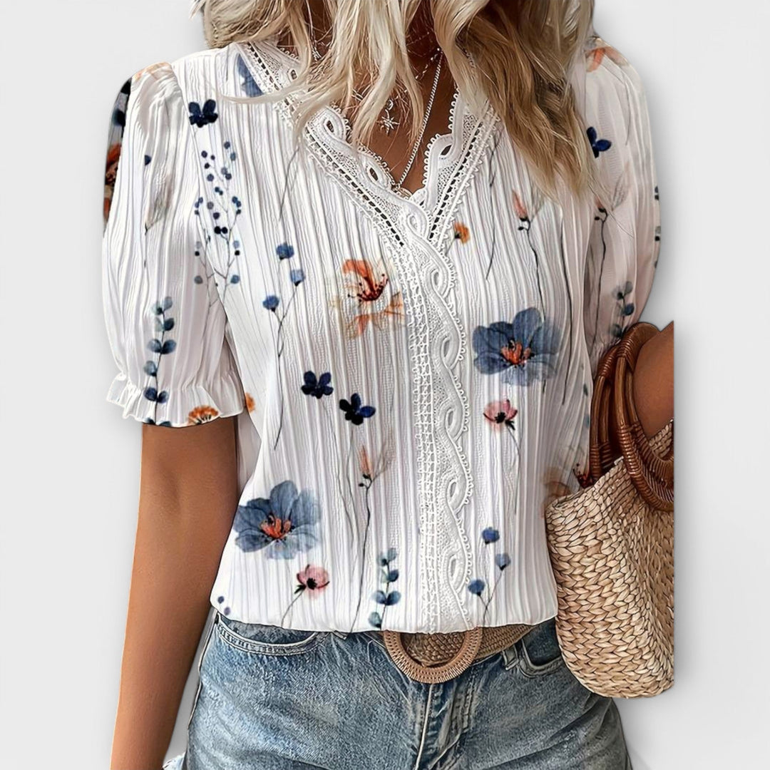 Emily - Blusa alla Moda con Collo Punta