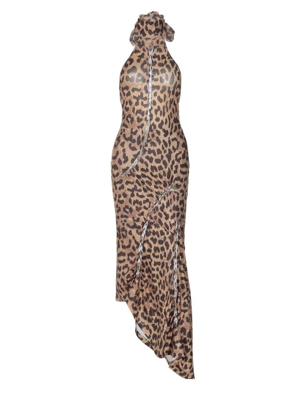 ELIZABETH™ - Vestito attillato leopardato senza schiena per feste