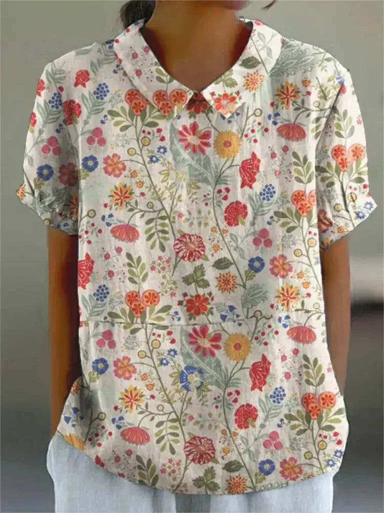 MARLENE™ – Camicia con Stampa Vintage