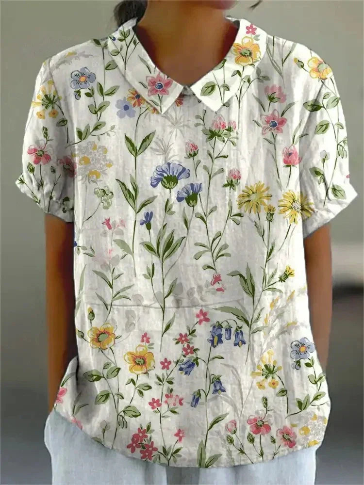 MARLENE™ – Camicia con Stampa Vintage