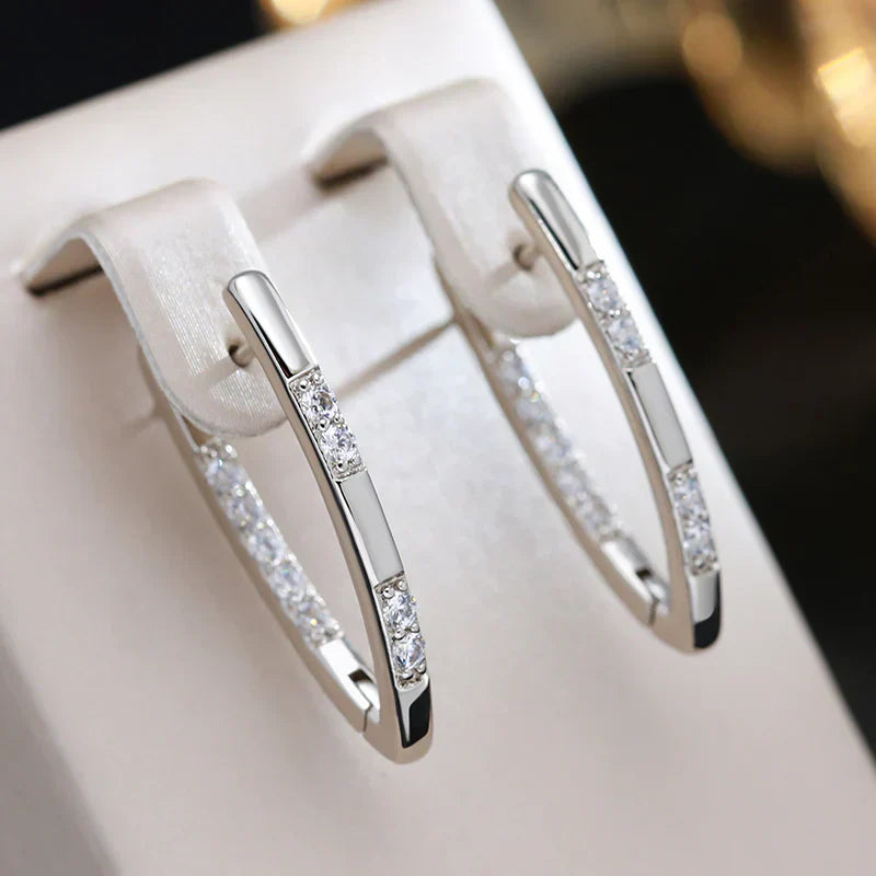 CLARITA™ - Orecchini Eleganti in Zirconia Dorata