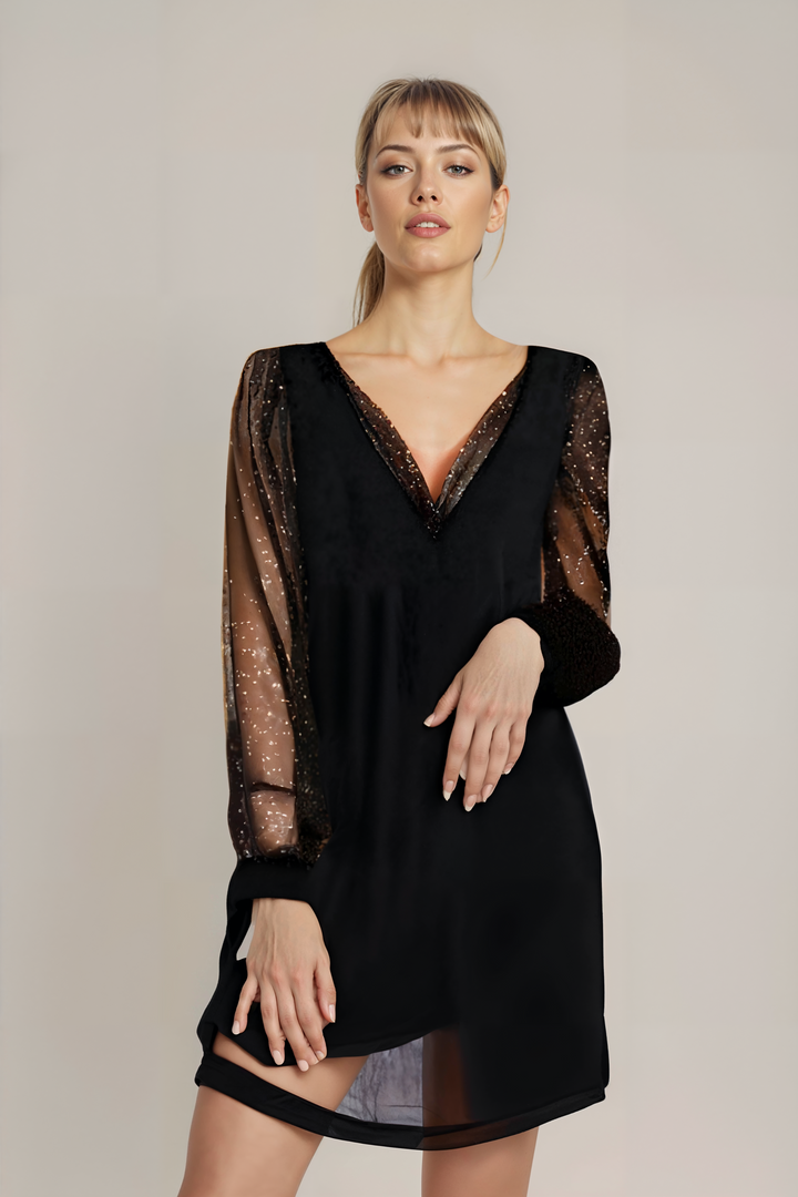 LILA™ - Abito con Maniche in Pizzo